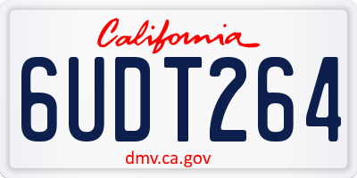 CA license plate 6UDT264