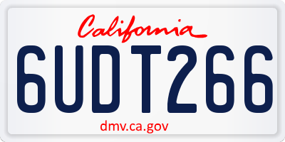 CA license plate 6UDT266