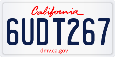 CA license plate 6UDT267