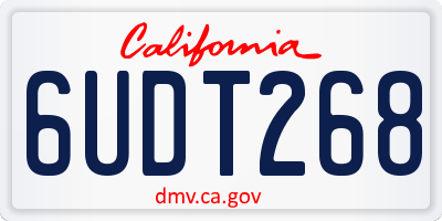 CA license plate 6UDT268