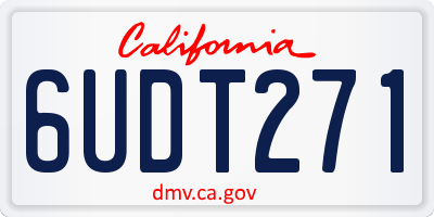 CA license plate 6UDT271