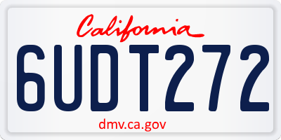 CA license plate 6UDT272