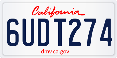 CA license plate 6UDT274