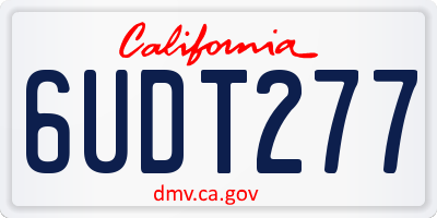 CA license plate 6UDT277