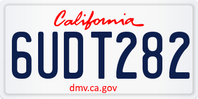 CA license plate 6UDT282