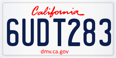 CA license plate 6UDT283