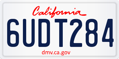 CA license plate 6UDT284