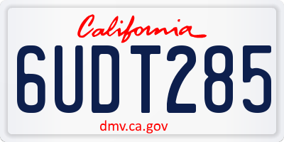 CA license plate 6UDT285