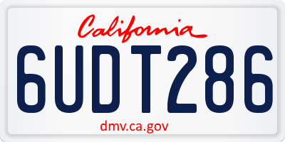 CA license plate 6UDT286