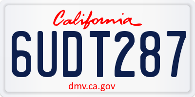 CA license plate 6UDT287