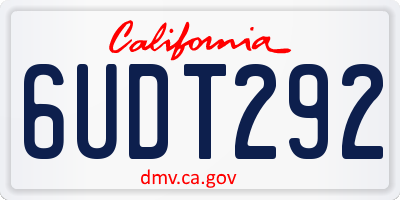 CA license plate 6UDT292