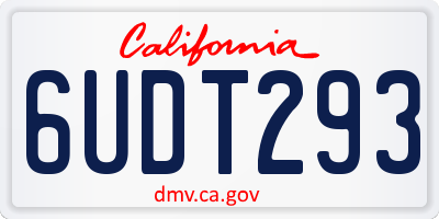 CA license plate 6UDT293