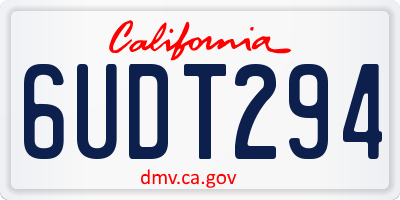 CA license plate 6UDT294