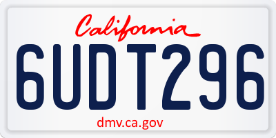 CA license plate 6UDT296