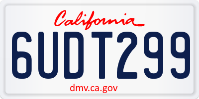 CA license plate 6UDT299