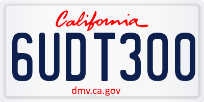 CA license plate 6UDT300