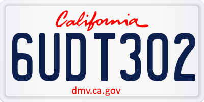 CA license plate 6UDT302