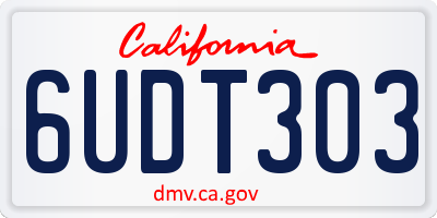 CA license plate 6UDT303