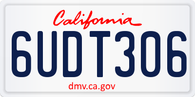 CA license plate 6UDT306