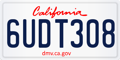 CA license plate 6UDT308