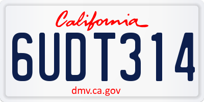 CA license plate 6UDT314