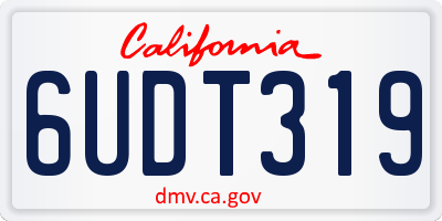 CA license plate 6UDT319
