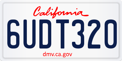 CA license plate 6UDT320