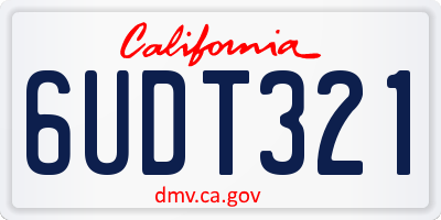 CA license plate 6UDT321