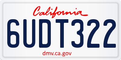 CA license plate 6UDT322