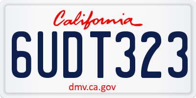 CA license plate 6UDT323