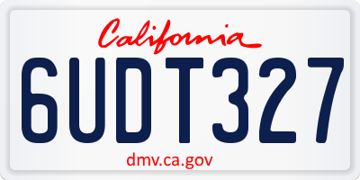 CA license plate 6UDT327