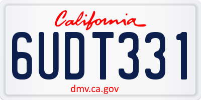 CA license plate 6UDT331