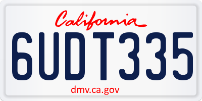 CA license plate 6UDT335