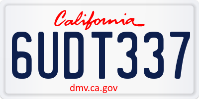 CA license plate 6UDT337