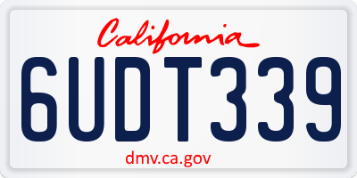 CA license plate 6UDT339