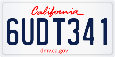 CA license plate 6UDT341