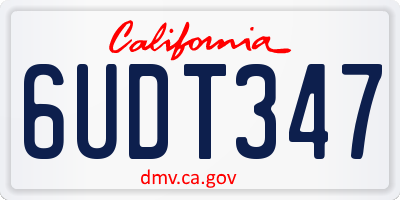 CA license plate 6UDT347