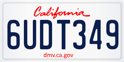 CA license plate 6UDT349