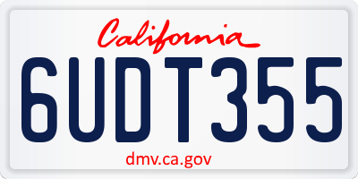 CA license plate 6UDT355