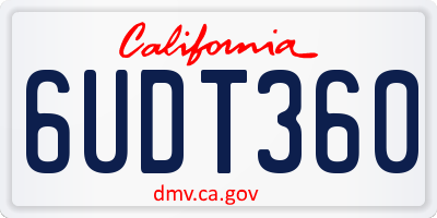CA license plate 6UDT360
