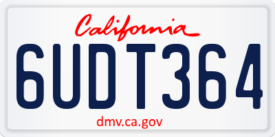 CA license plate 6UDT364