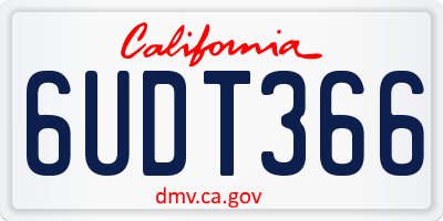 CA license plate 6UDT366