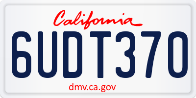 CA license plate 6UDT370