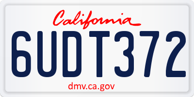 CA license plate 6UDT372
