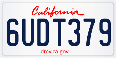 CA license plate 6UDT379