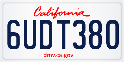 CA license plate 6UDT380