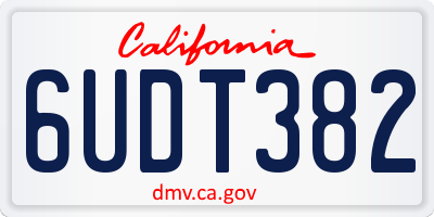CA license plate 6UDT382