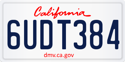 CA license plate 6UDT384