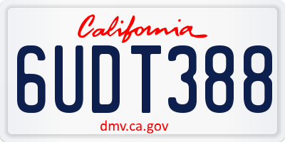 CA license plate 6UDT388