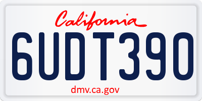 CA license plate 6UDT390
